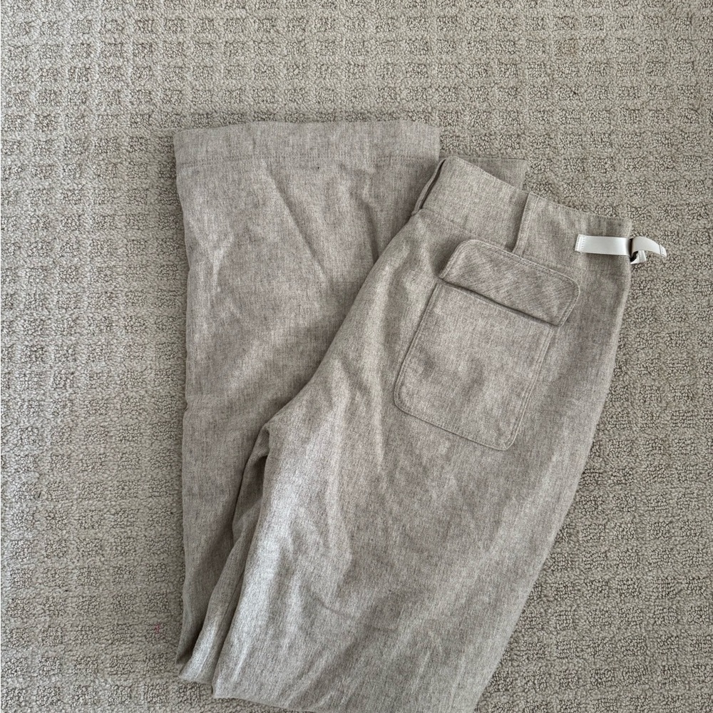Ann Taylor women’s beige lightweight wool-blend wide leg dress slacks pants 6